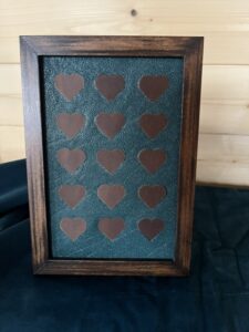 Tableau En Bois Motif Coeur Bleu 225x300